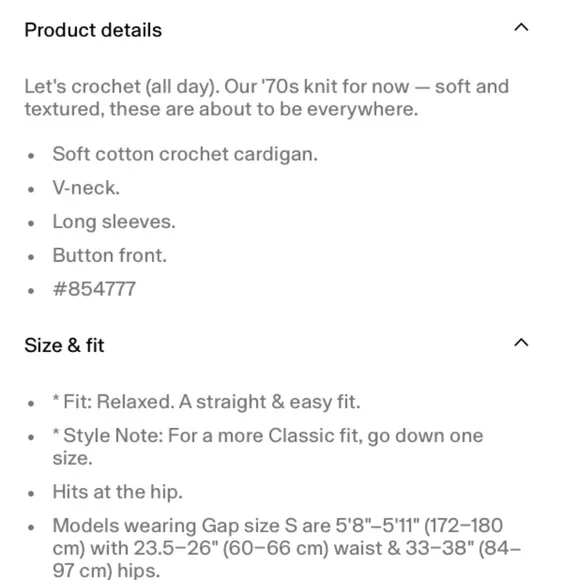 Gap Women - Crochet Cardigan Sweater - Small - Picture 11 of 12